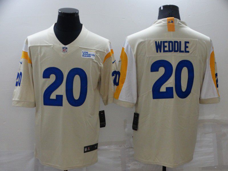 Cheap Men Los Angeles Rams 20 Weddle Cream 2022 Nike Vapor Untouchable Limited NFL Jersey